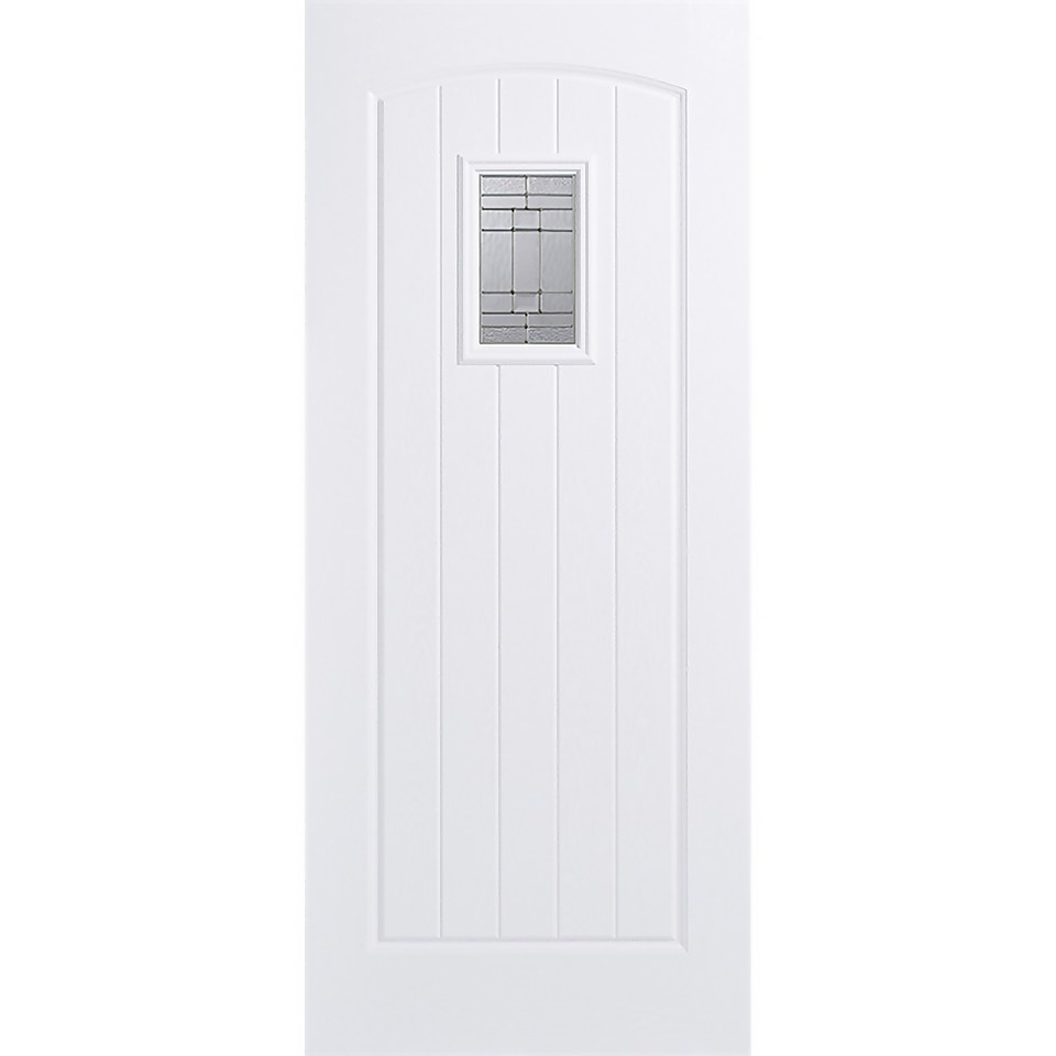 Cottage External Glazed White GRP 1 Lite Door - 838 x 1981mm