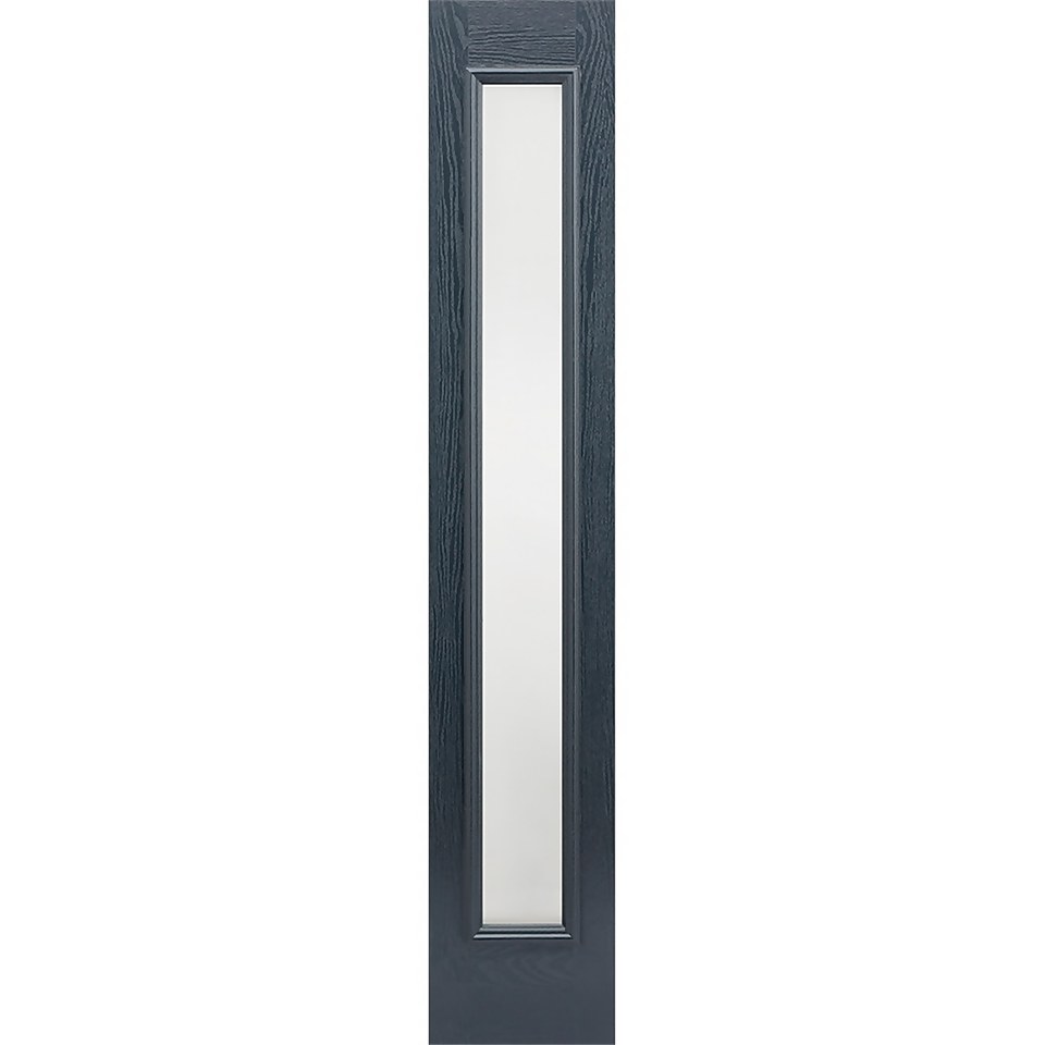Frosted External Glazed Anthracite Grey GRP 1 Lite Sidelight - 356 x 2032mm