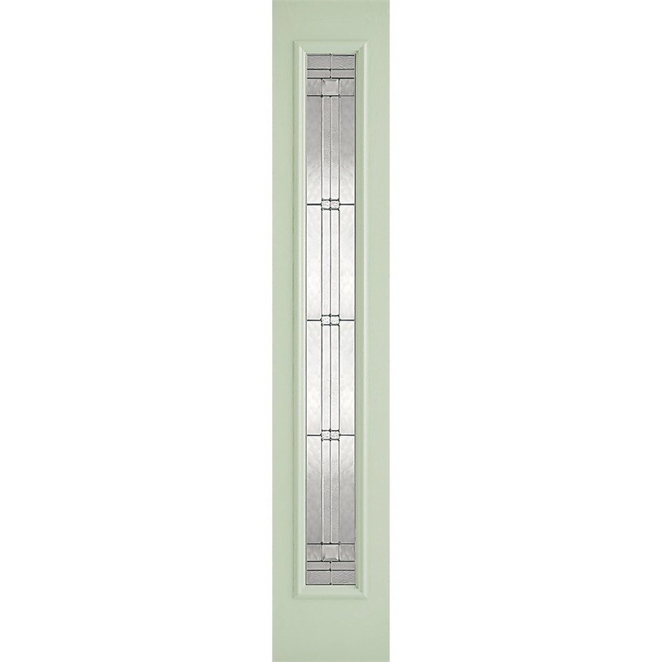 Elegant External Glazed Light Green GRP 1 Lite Sidelight - 356 x 2032mm