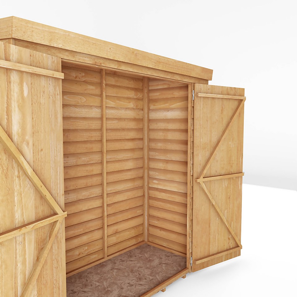 Mercia 6 x 2ft 6in Overlap Pent Storage Shed - incl. Installation