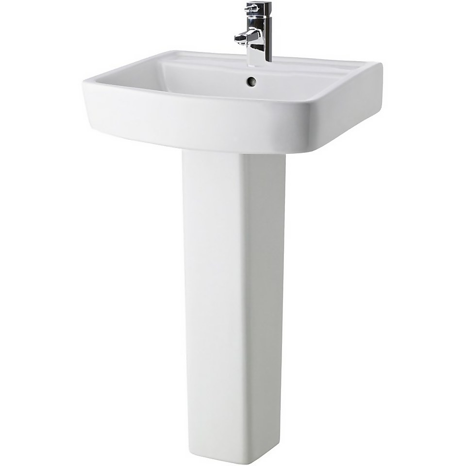 Balterley Optic 1 Tap Hole Basin and Full Pedestal - 520mm