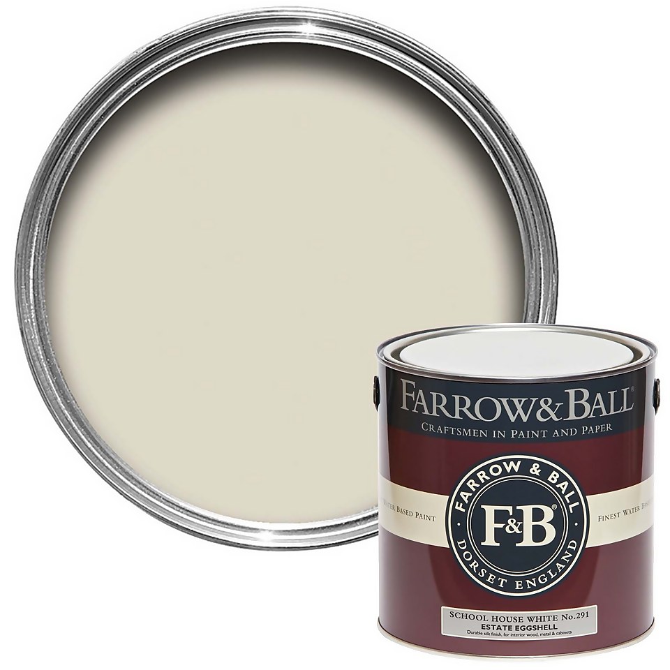 Farrow & Ball Estate Eggshell Paint School House White No.291 - 2.5L