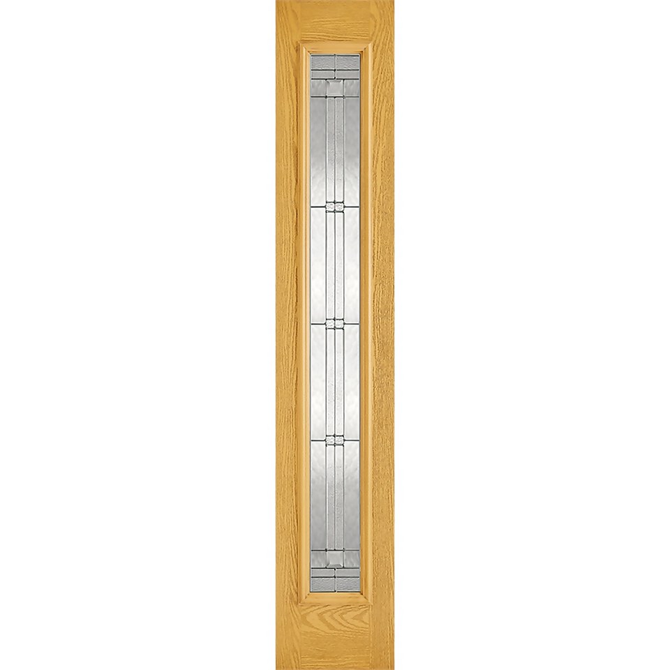 Elegant External Glazed Oak GRP 1 Lite Sidelight - 356 x 2032mm