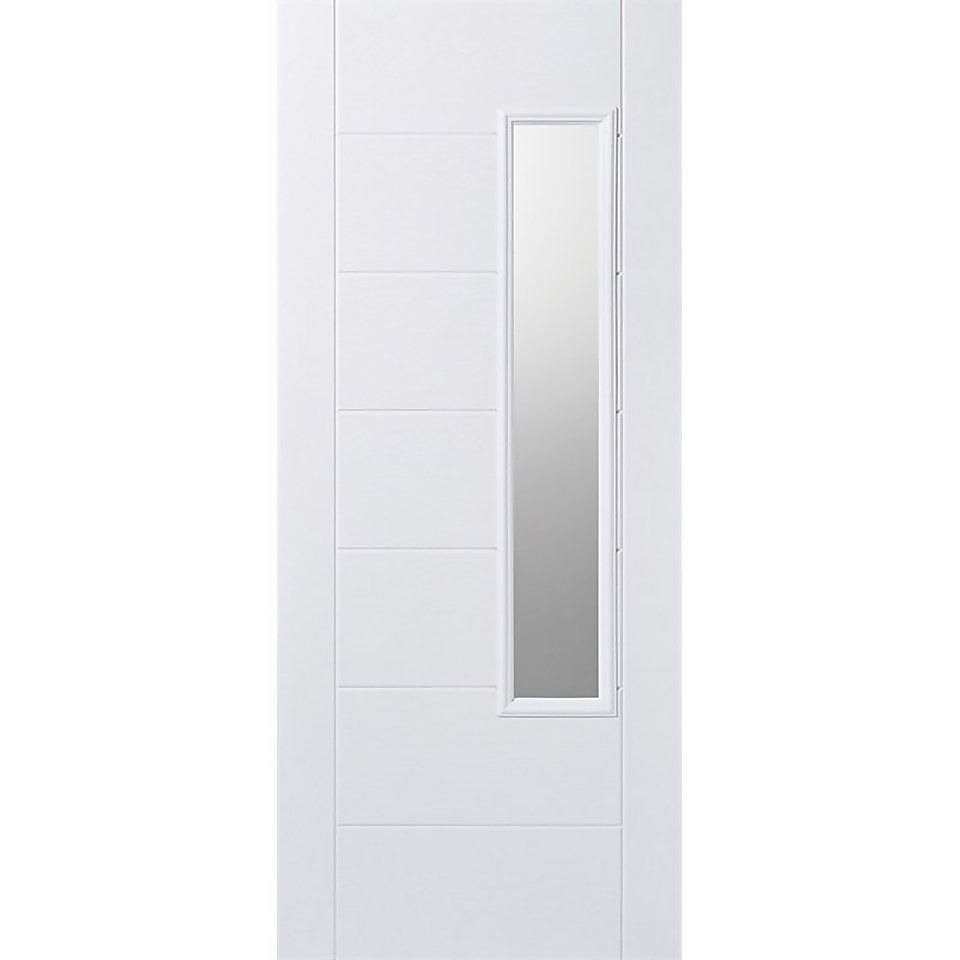 Newbury External Glazed White GRP 1 Lite Door - 838 x 1981mm