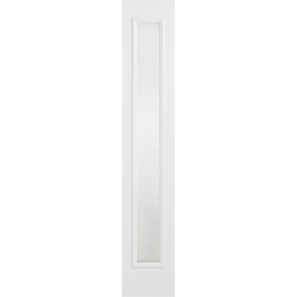 Frosted External Glazed White GRP 1 Lite Sidelight - 356 x 2032mm