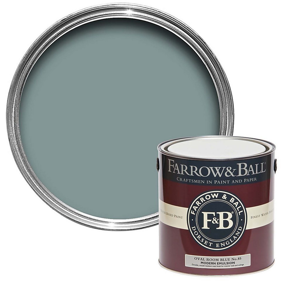 Farrow & Ball Modern Matt Emulsion Paint Oval Room Blue No.85 - 2.5L