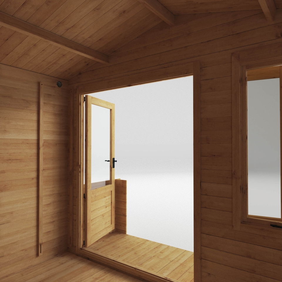 Mercia (Installation Included) 3.3x3.7m Sherwood 19mm Log Cabin with Veranda