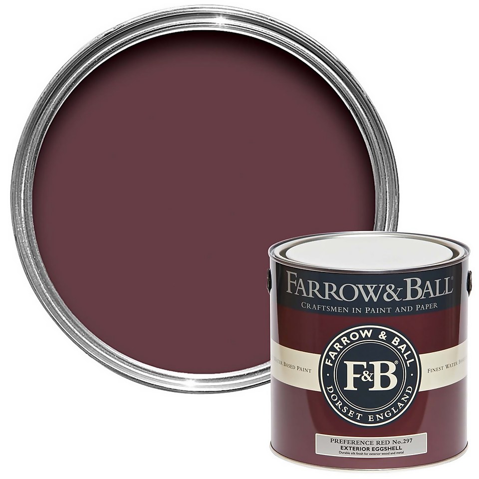 Farrow & Ball Exterior Eggshell Paint Preference Red No.297 - 2.5L
