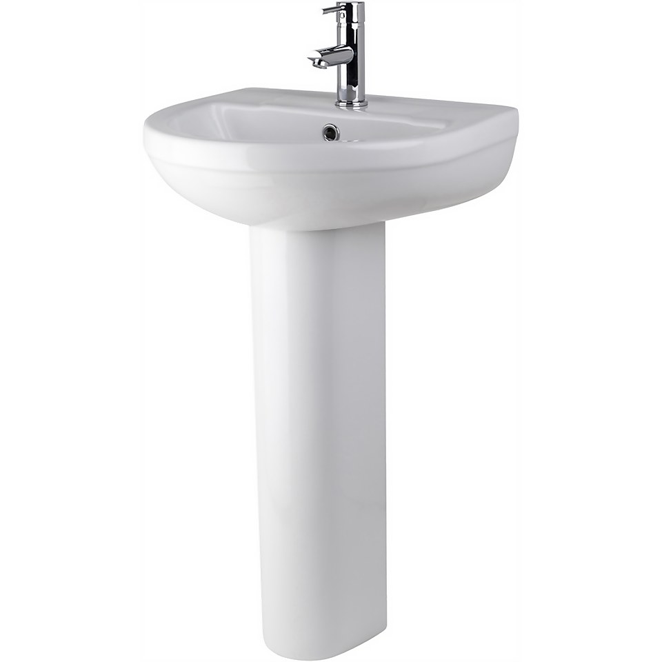 Balterley Vision 1 Tap Hole Basin and Full Pedestal - 500mm