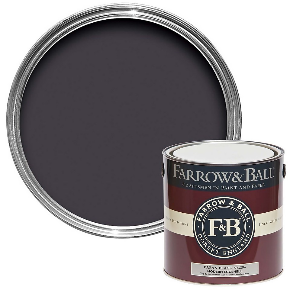 Farrow & Ball Modern Eggshell Paint Paean Black No.294 - 2.5L
