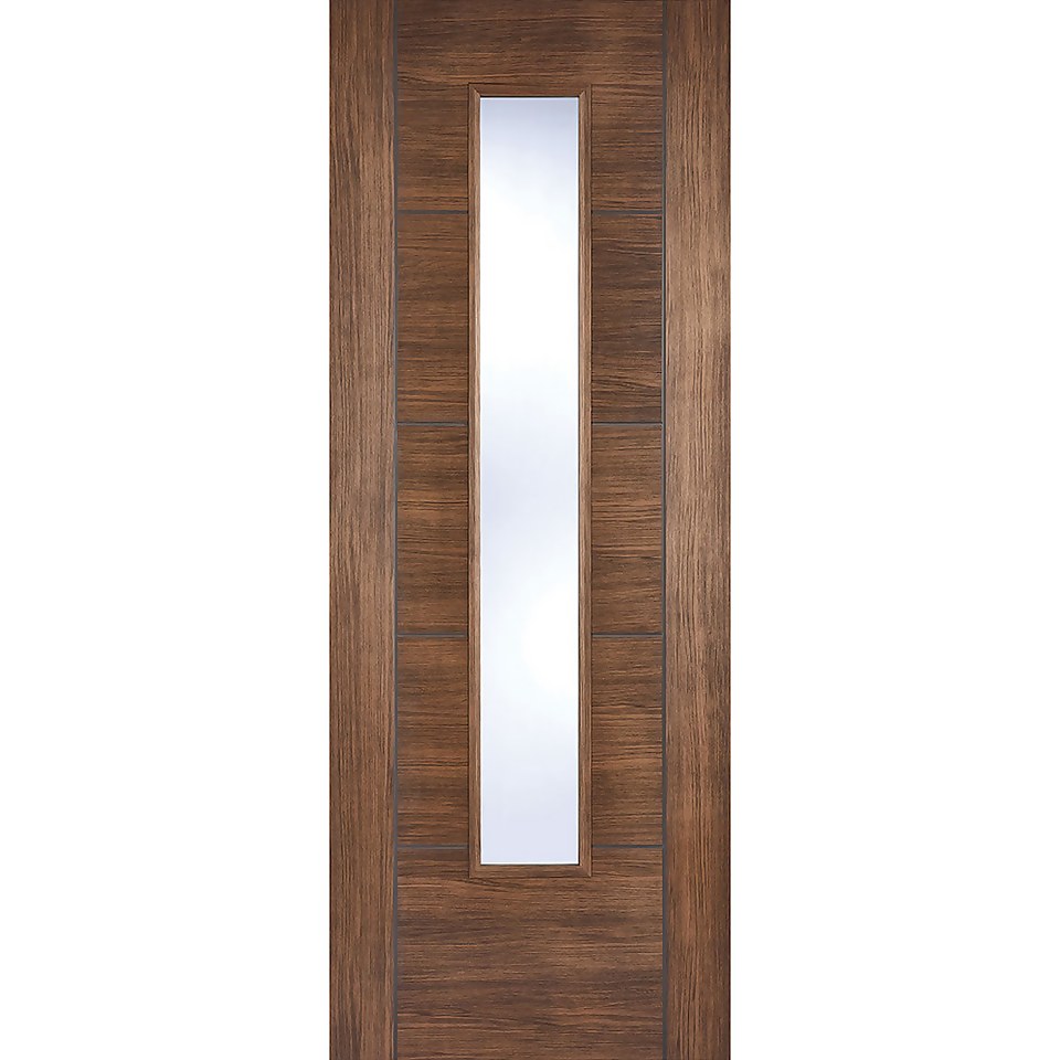 Vancouver Internal Glazed Walnut Laminate 1 Lite Door - 762 x 1981mm