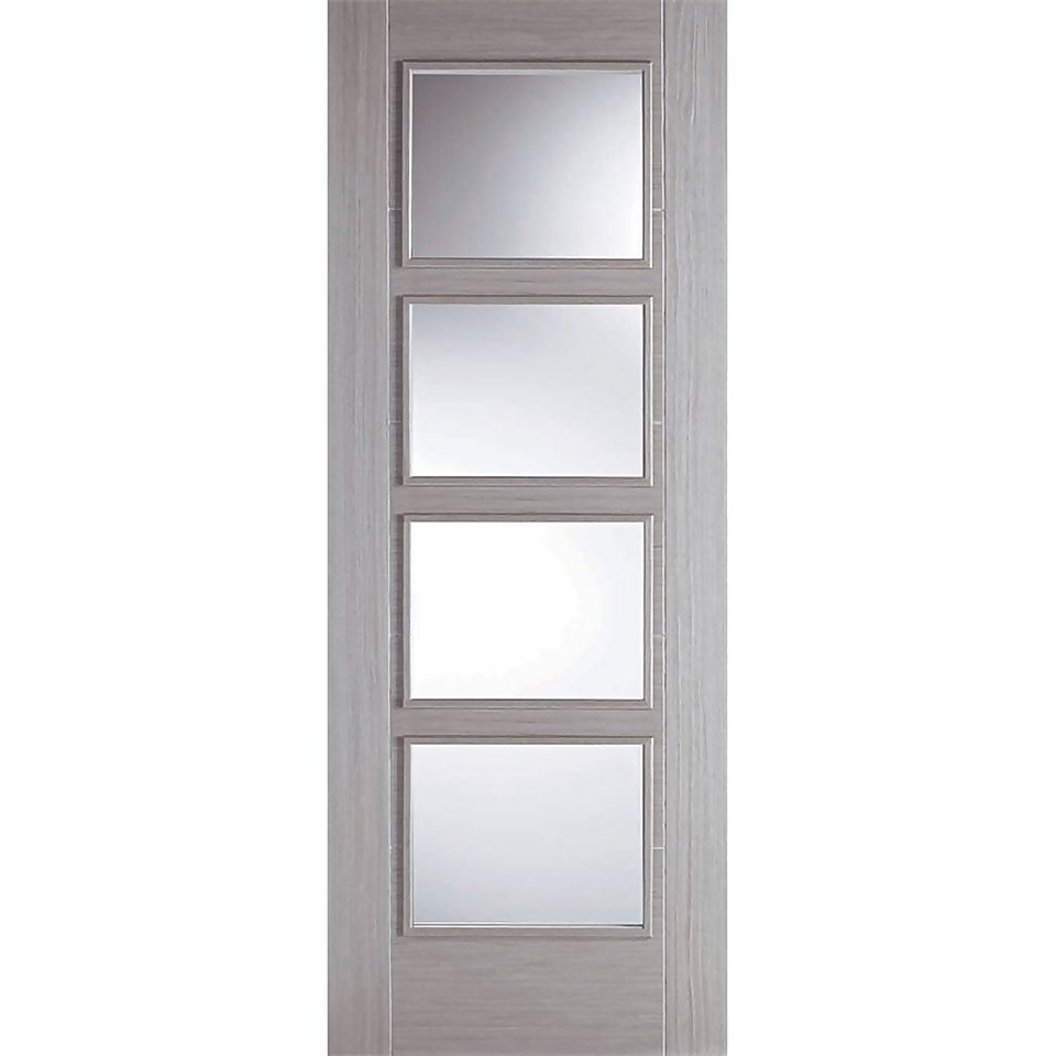 Vancouver Internal Glazed Prefinished Light Grey 4 Lite Door - 762 x 1981mm