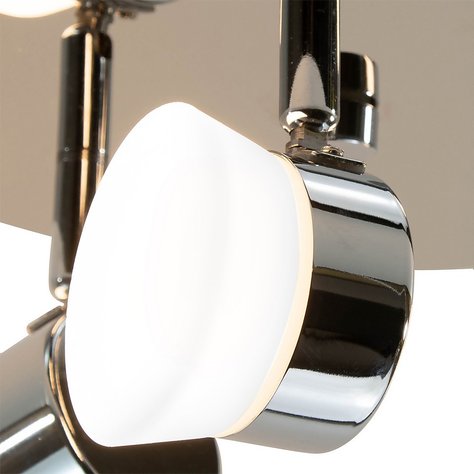 Paisley LED Bathroom Round Plate Spotlight - 3 x 4.5W