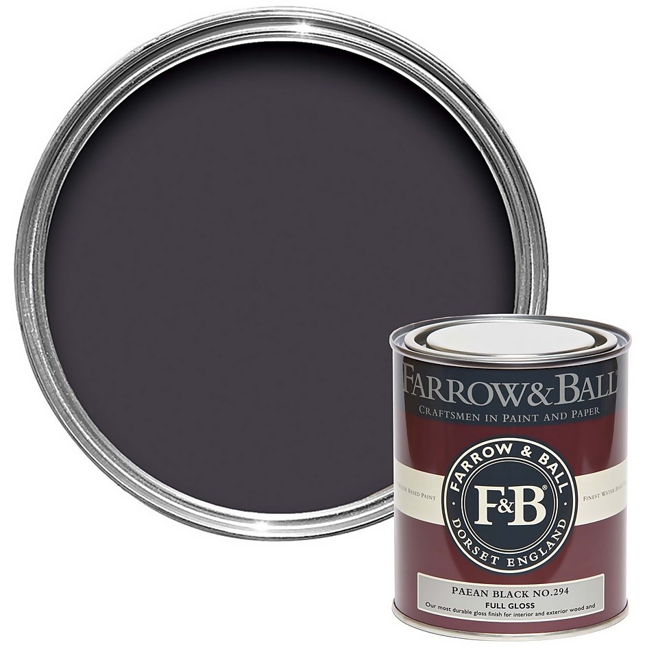 Farrow & Ball Full Gloss Paint Paean Black No.294 - 750ml