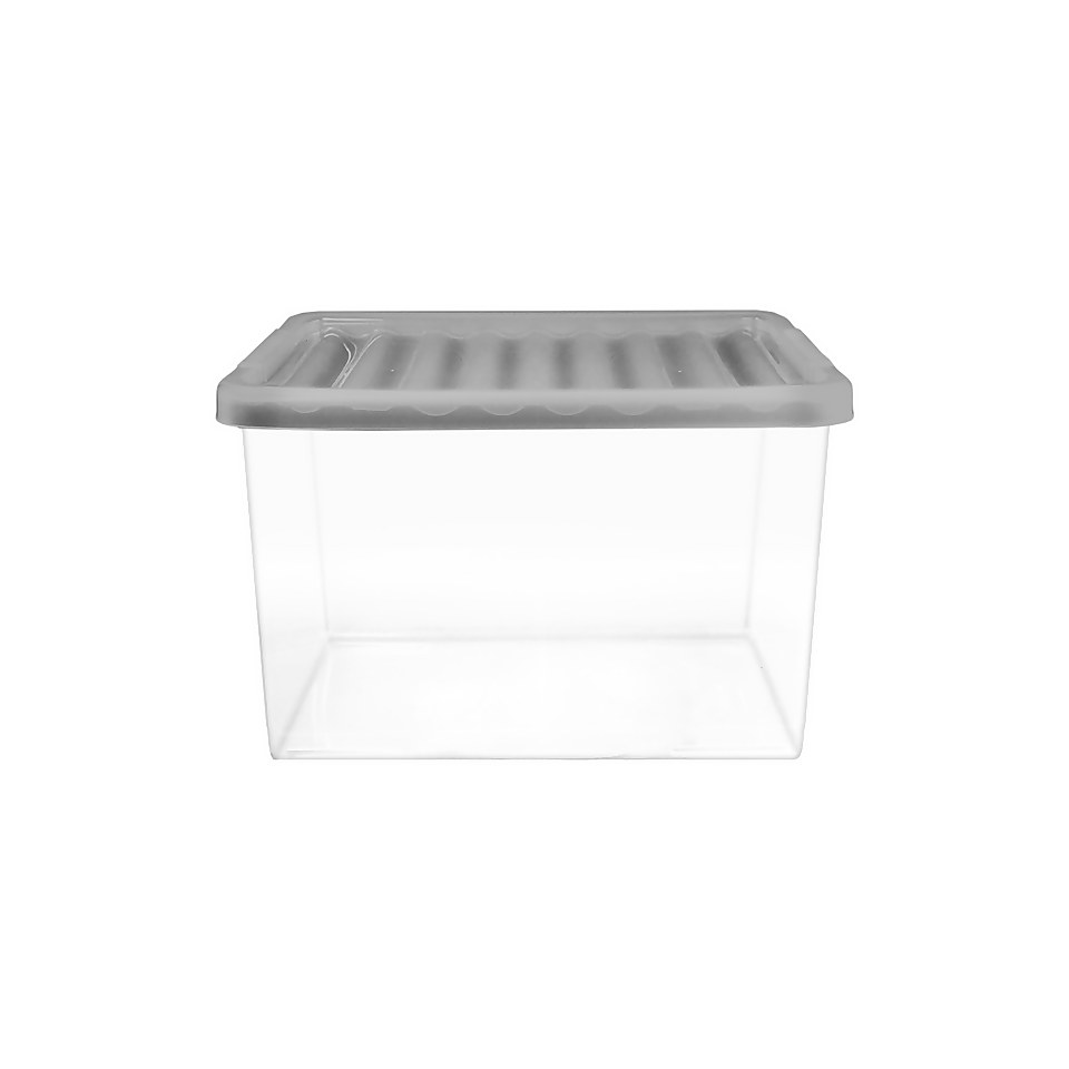 17L Storage Box with Clear Base and Grey Lid