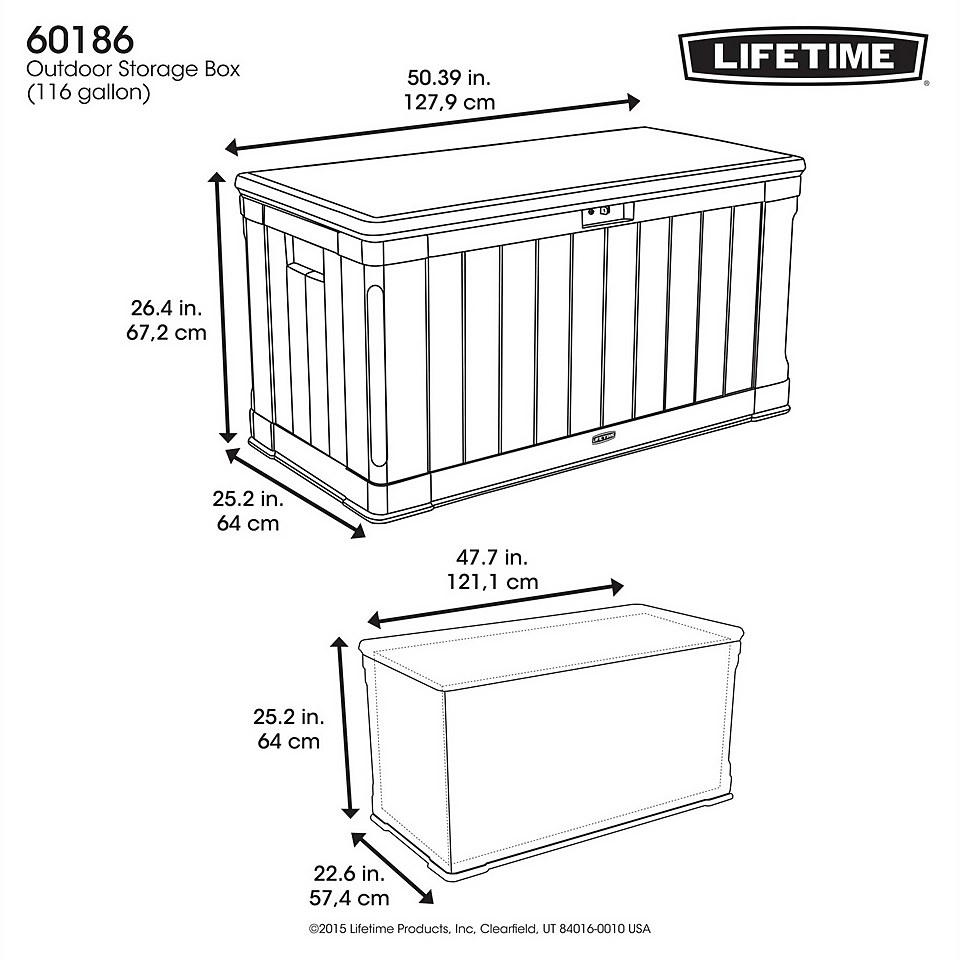 Lifetime Outdoor Plastic Garden Storage Box - 439 Litres