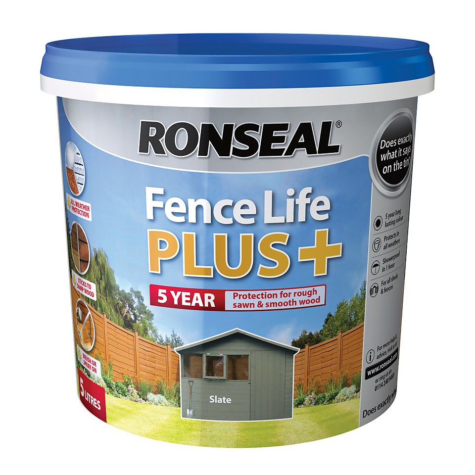 Ronseal Fence Life Plus Paint Slate - 5L