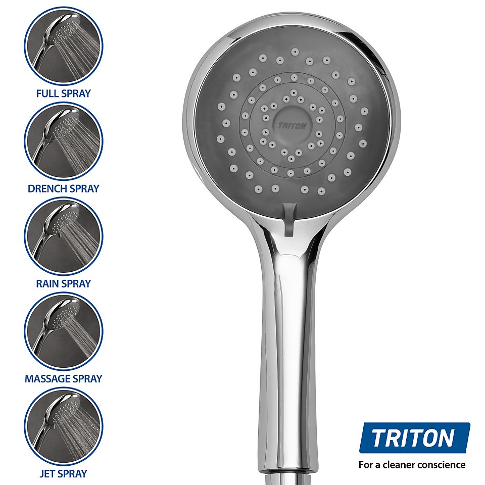 Triton 5 Position Chrome Shower Head