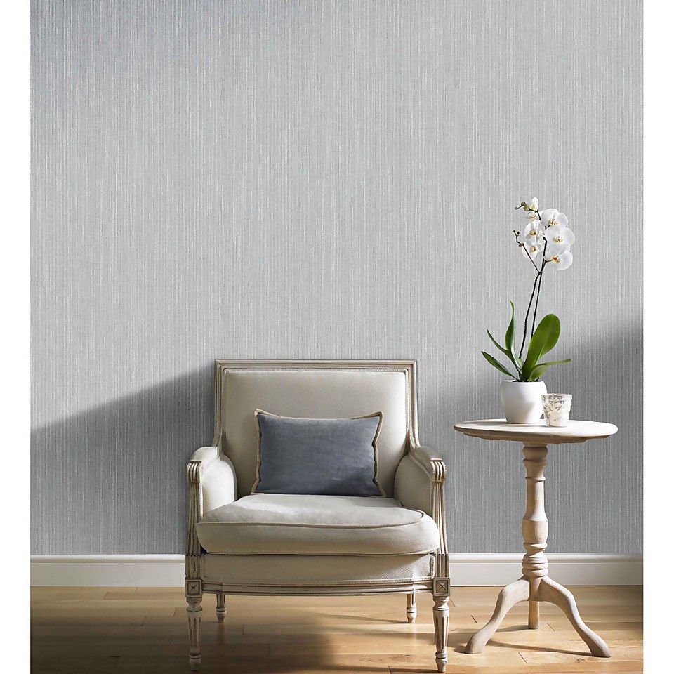 Grandeco Quartz Plain Grey Wallpaper