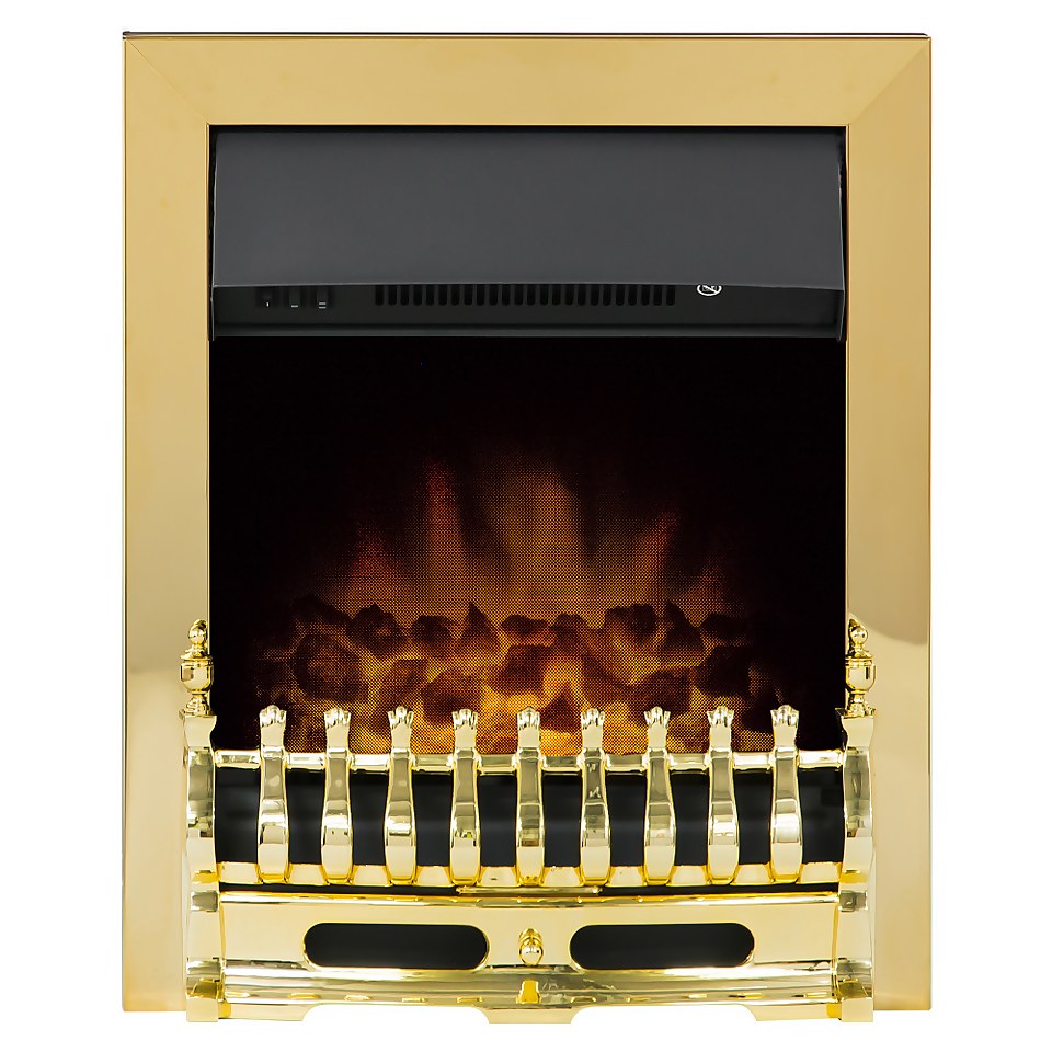 Adam Blenheim Electric Fire with Inset Fitting in Brass