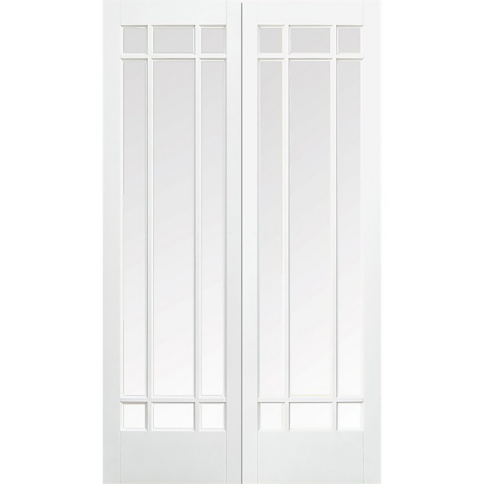 Manhattan - Glazed White - Primed Internal Door - 1981 x 1067 x 40mm