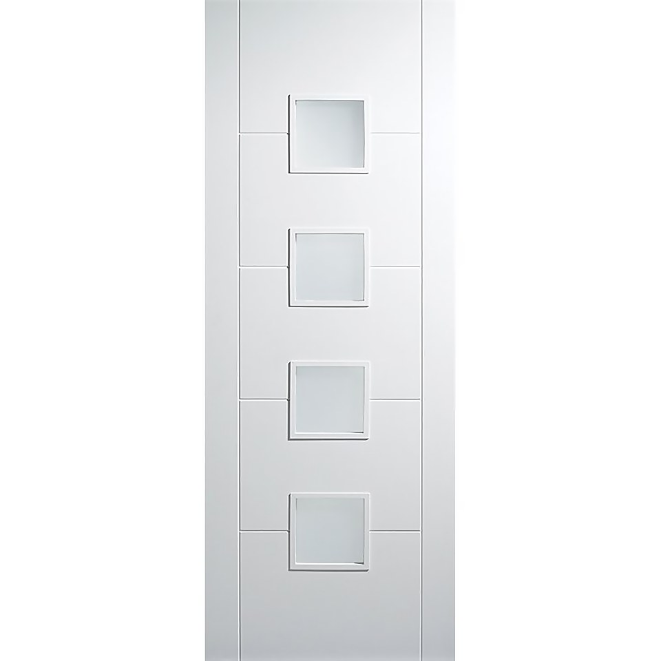 Vancouver - Frosted Glazed White Primed Internal Door - 1981 x 686 x 35mm