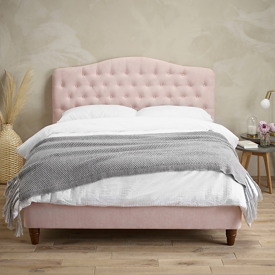 Sorrento Upholstered Double Bed - Pink