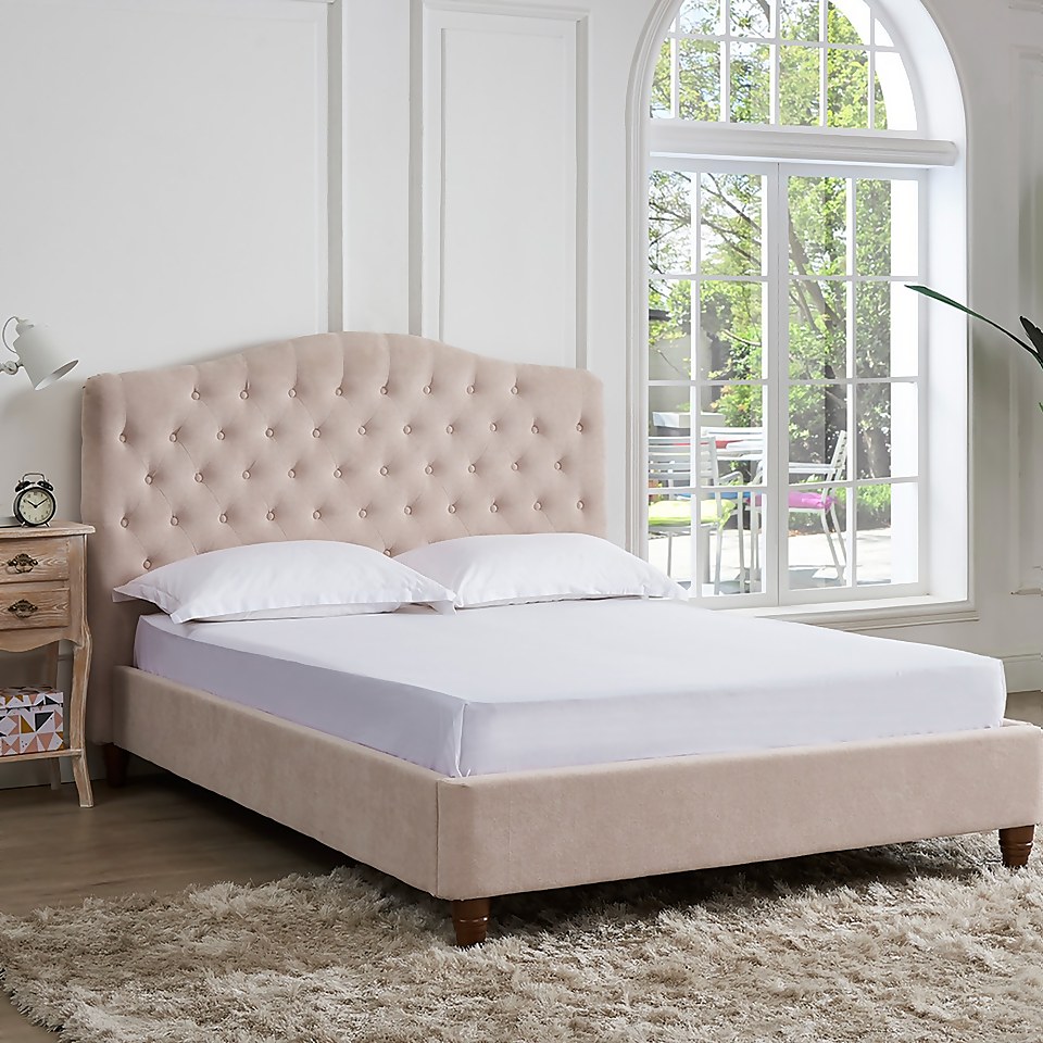 Sorrento Upholstered Double Bed - Pink