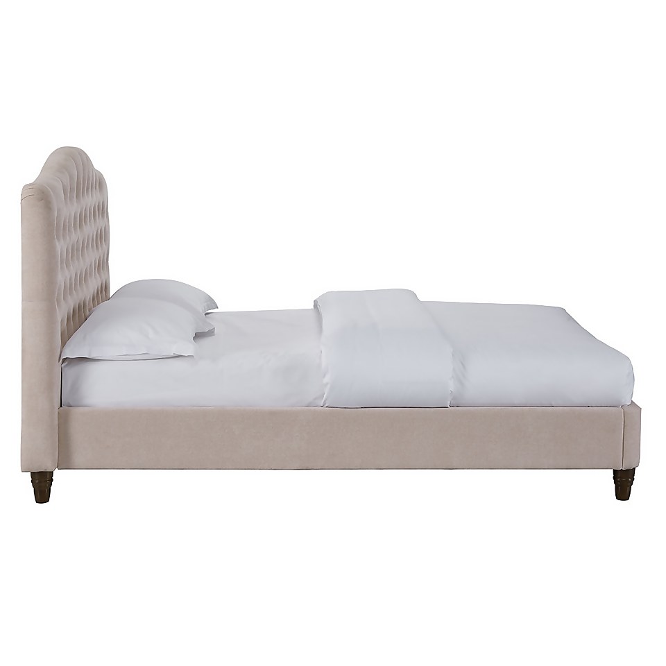 Sorrento Upholstered King Size Bed - Pink