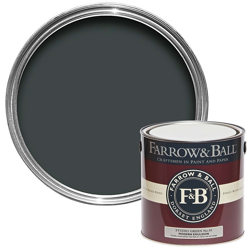 Farrow & Ball Modern Matt Emulsion Paint Studio Green No.93 - 2.5L