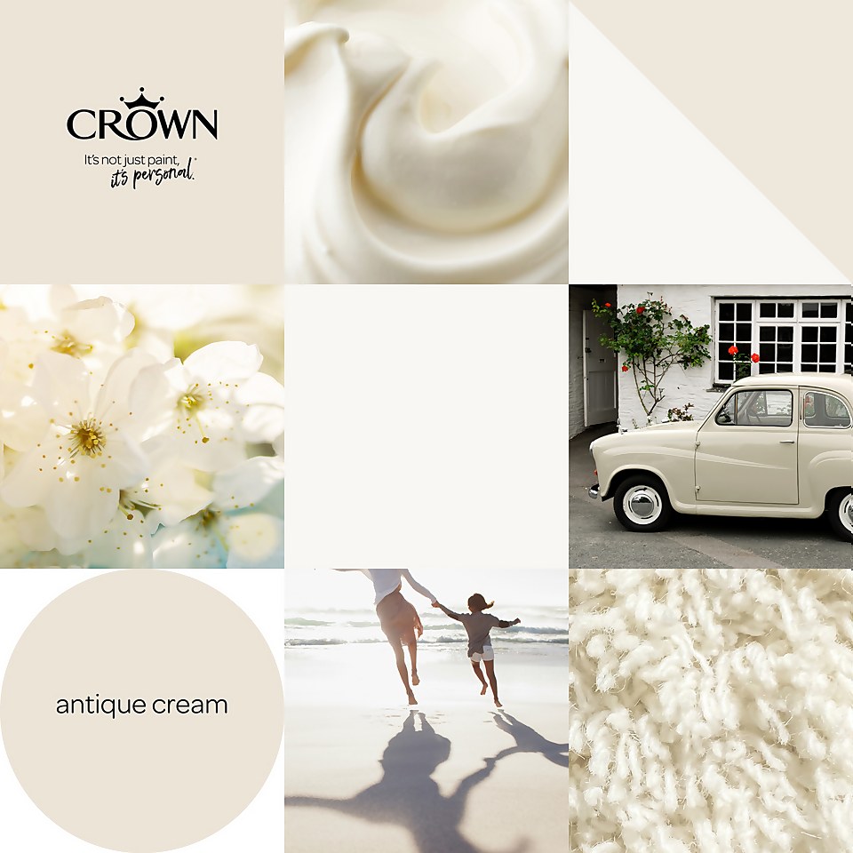 Crown Walls & Ceilings Matt Emulsion Paint Antique Cream - Tester 40ml
