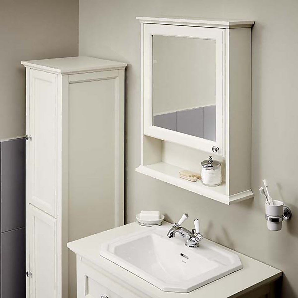 Bathstore Savoy Old English Mirror Wall Cabinet - White