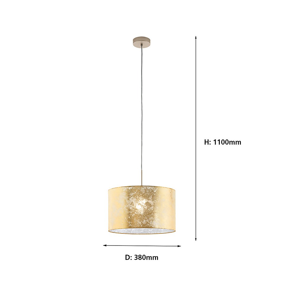 Eglo Viserbella Pendant Ceiling Light - Champagne & Gold