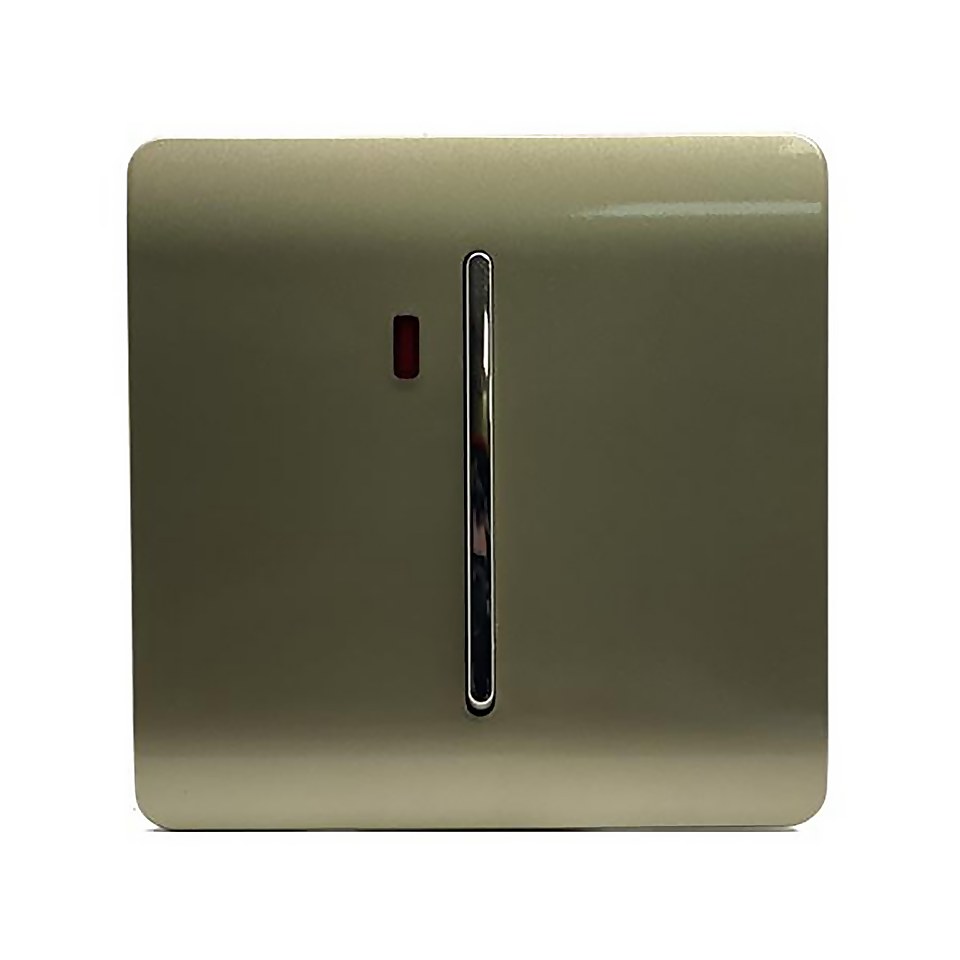 Trendi Switch 45 amp Neon Insert Cooker Switch in Screwless Gold