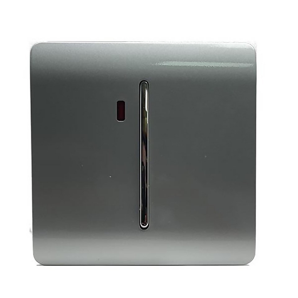 Trendi Switch 45 amp Neon Insert Cooker Switch in Screwless Silver