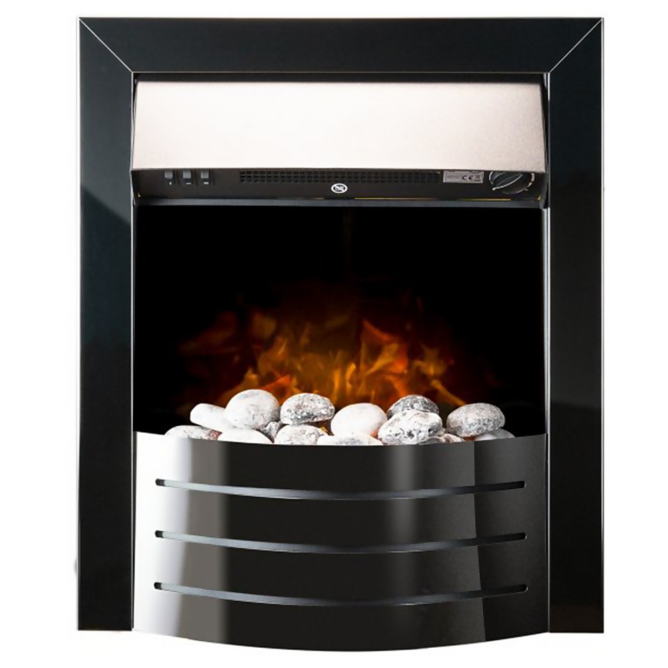 Adam Comet Electric Fire with Inset Fitting - Obsidian Black