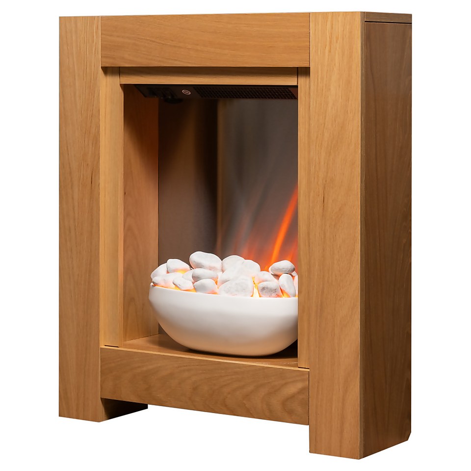Adam Monet Electric Fire Suite with Flat to Wall Fitting - Oak