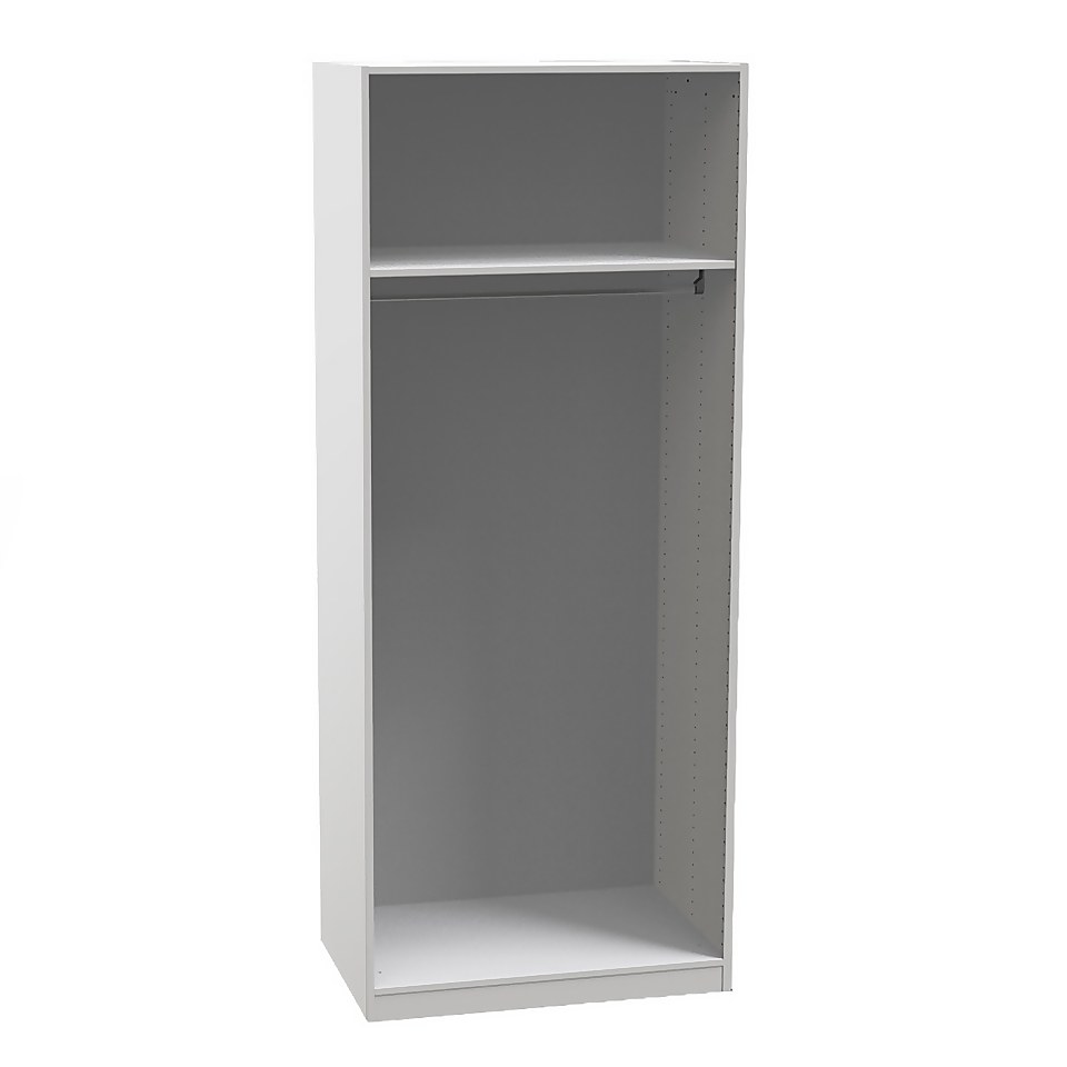 Fitted Bedroom Slab Double Wardrobe - White