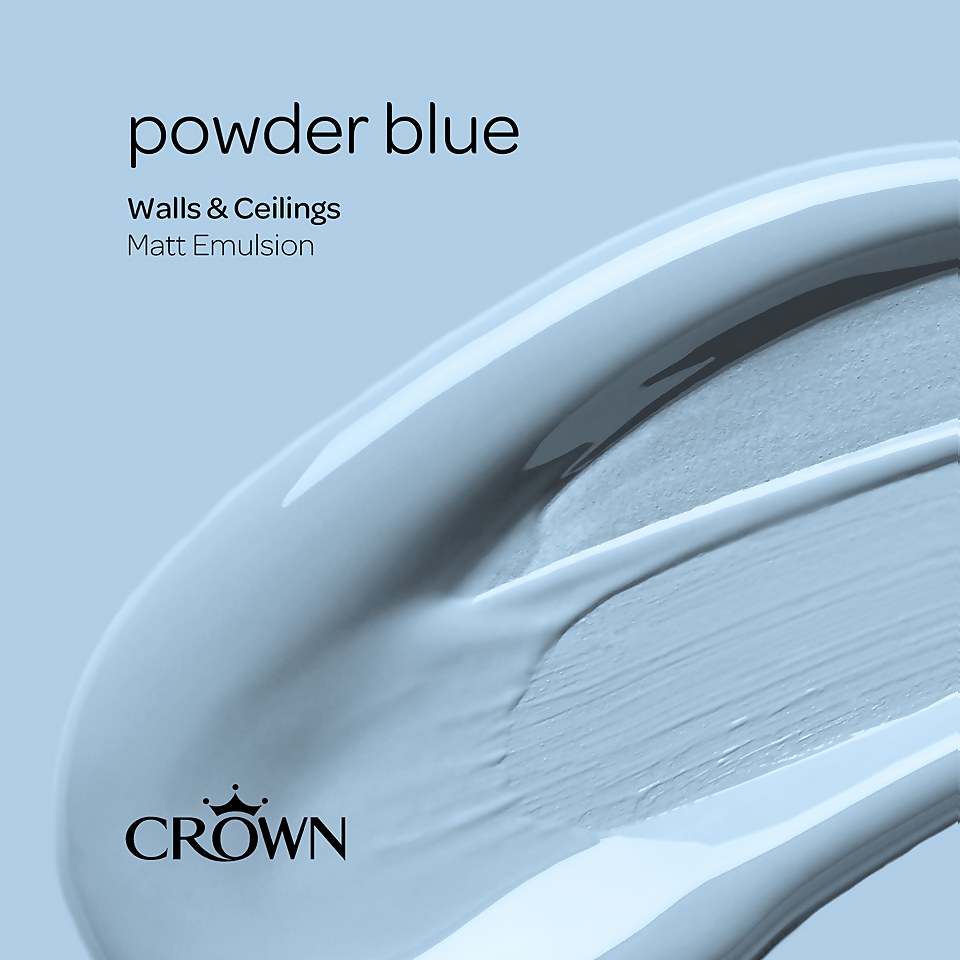Crown Walls & Ceilings Matt Emulsion Paint Powder Blue - 5L