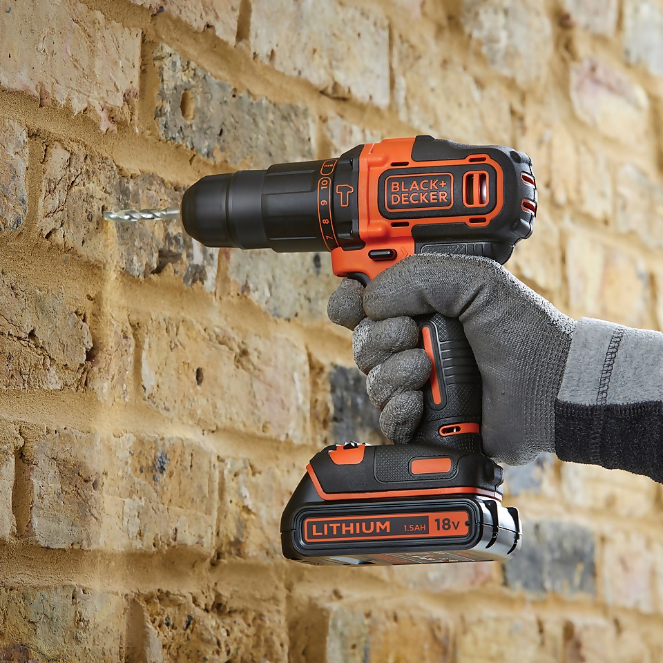 BLACK+DECKER 18V Cordless Combi Drill and Impact Driver (BCK25S2S-GB)