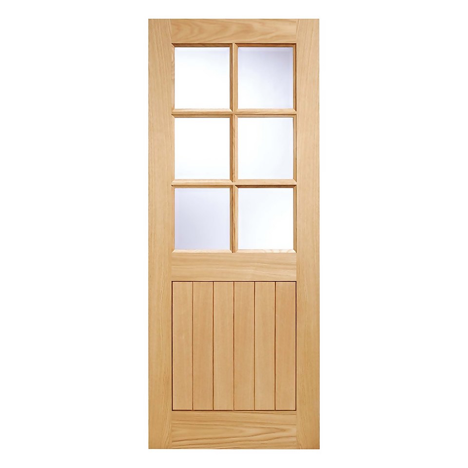 Cottage - 6 Lite Glazed Exterior Door - Oak - 2032 x 813 x 44mm