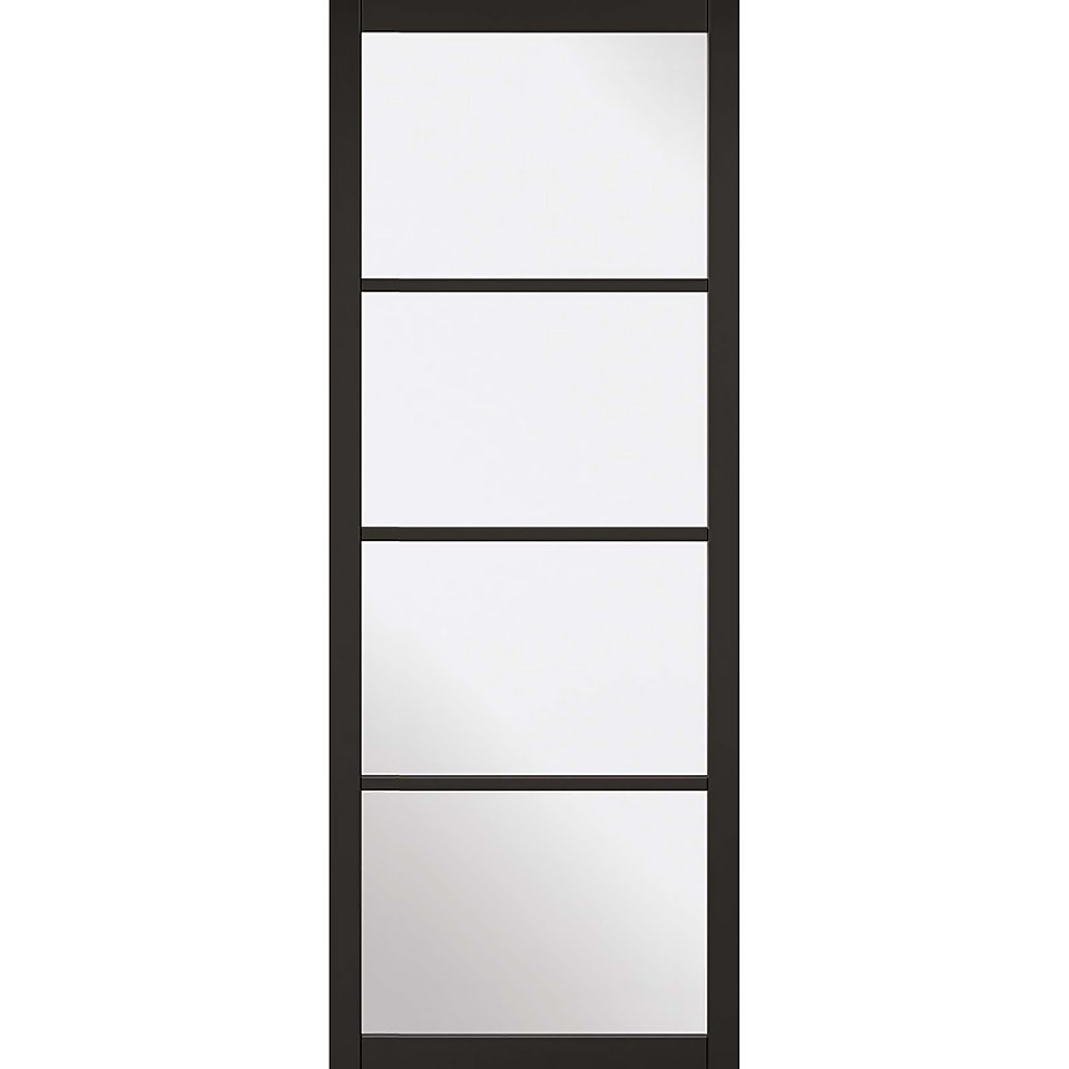 Soho - 4 Lite Glazed - Primed Black Internal Door - 1981 x 762 x 35mm