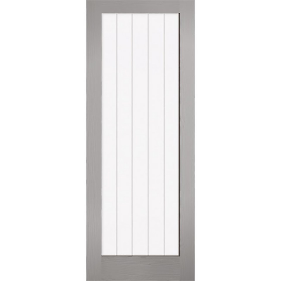 Textured - Vertical  1 Lite - Grey Internal Door - 1981 x 838 x 35mm
