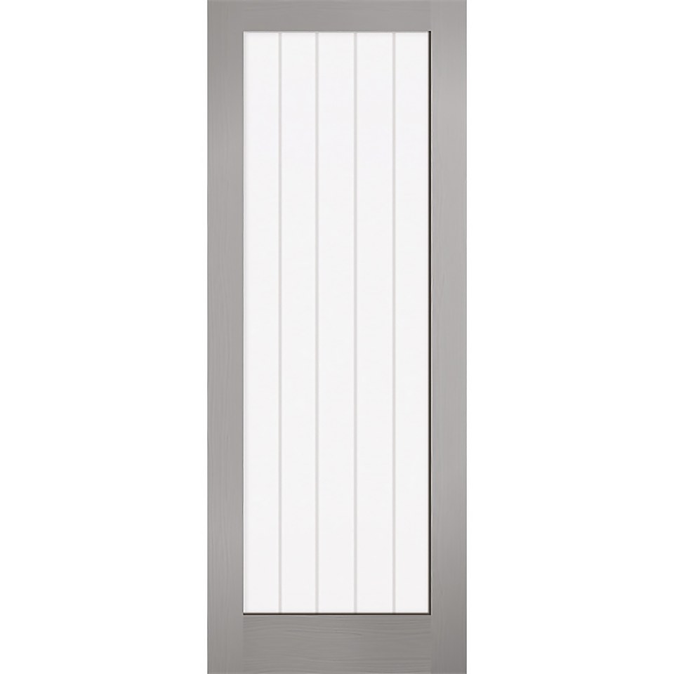 Textured - Vertical  1 Lite - Grey Internal Door - 1981 x 686 x 35mm