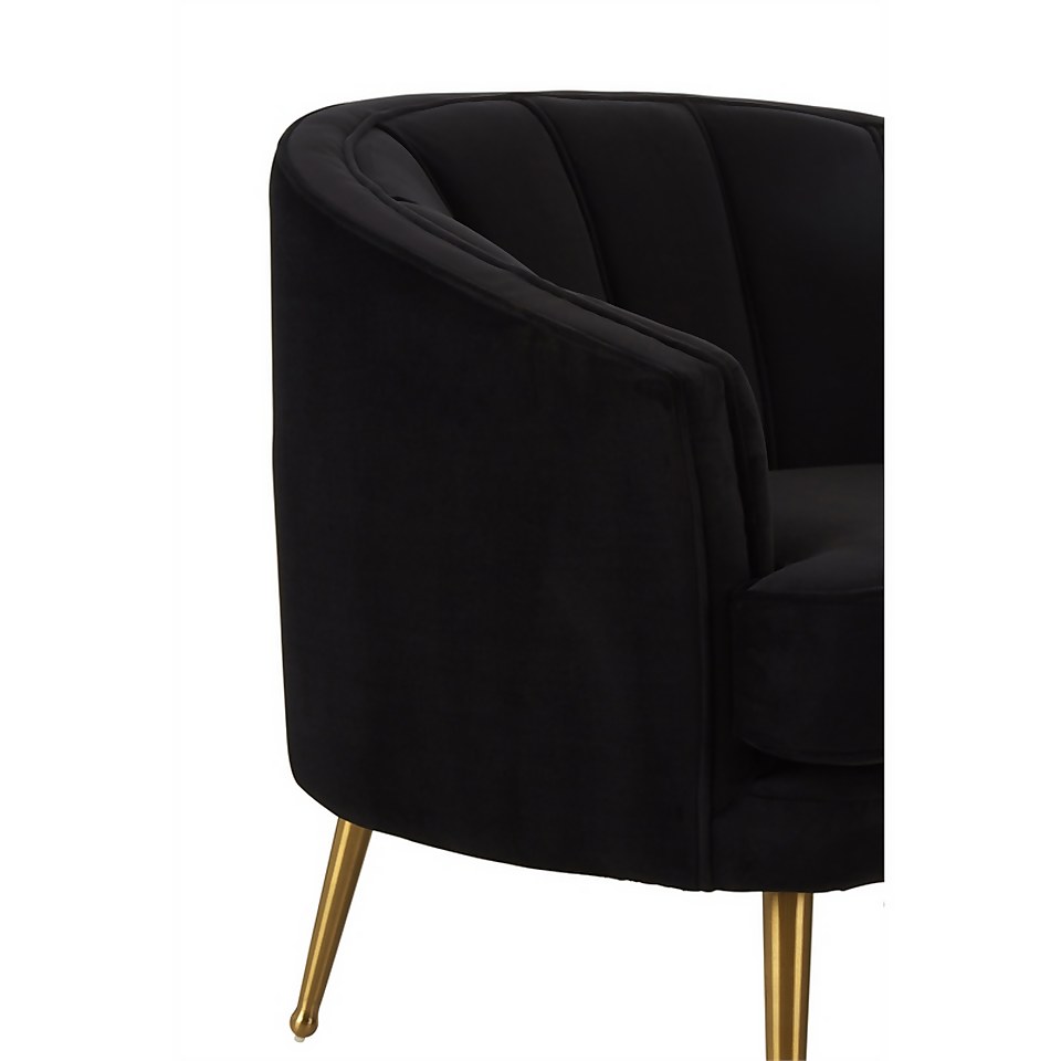 Hendricks Black Velvet Chair - Black