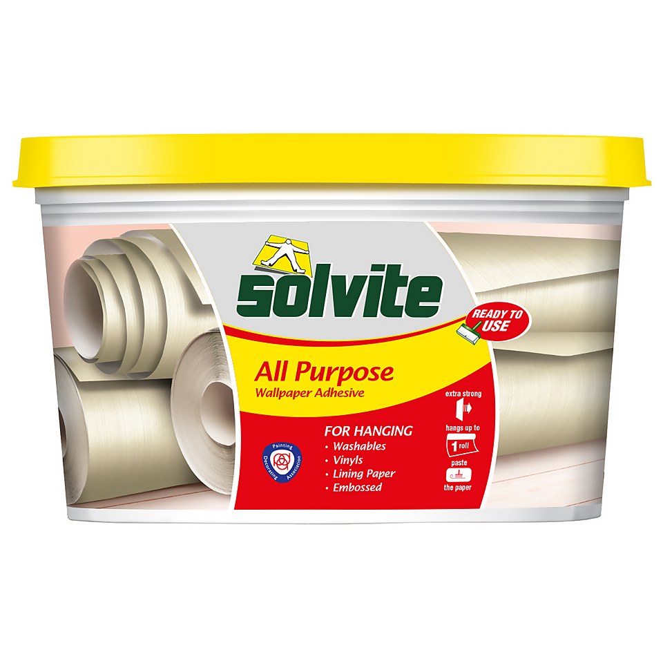 Solvite All Purpose Wallpaper Adhesive - 1 Roll Ready Mix Bucket