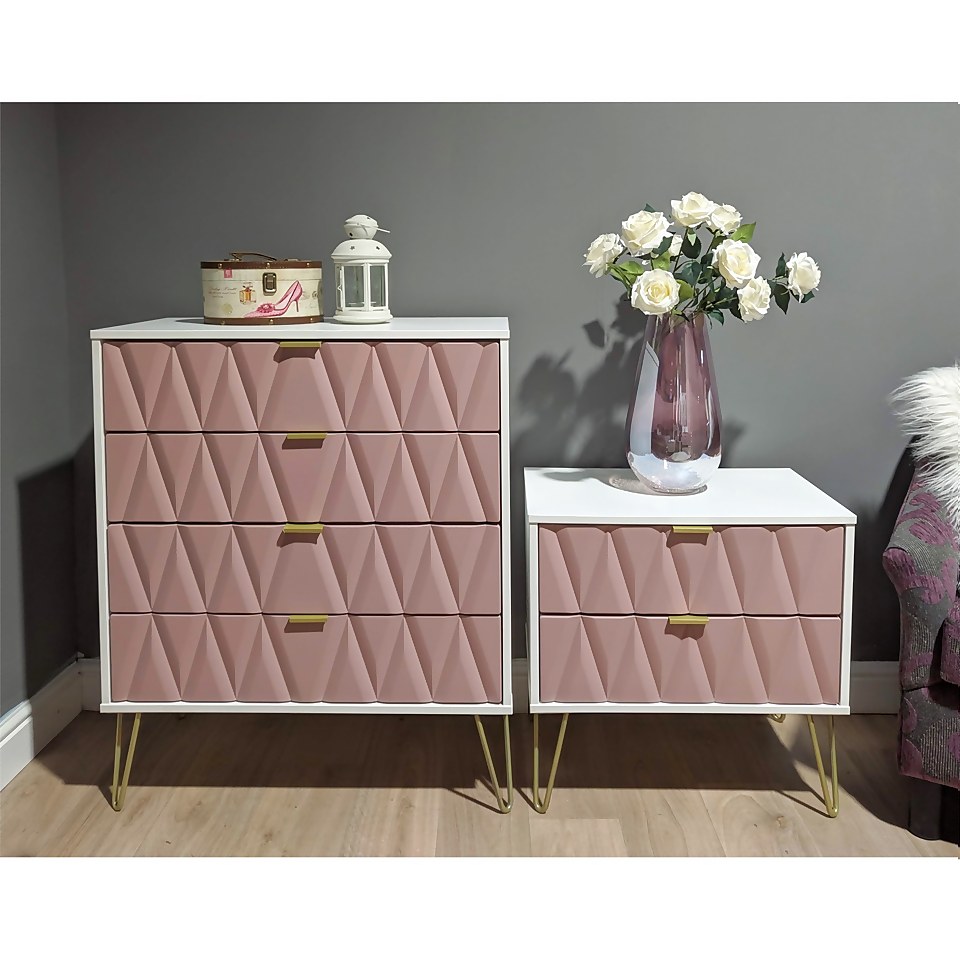 Ice 4 Drawer Chest - Pink