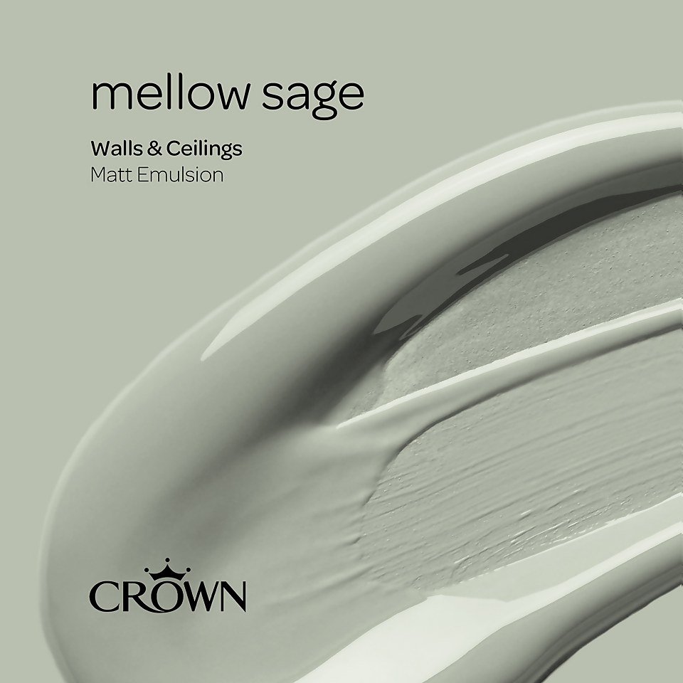 Crown Walls & Ceilings Matt Emulsion Paint Mellow Sage - Tester 40ml