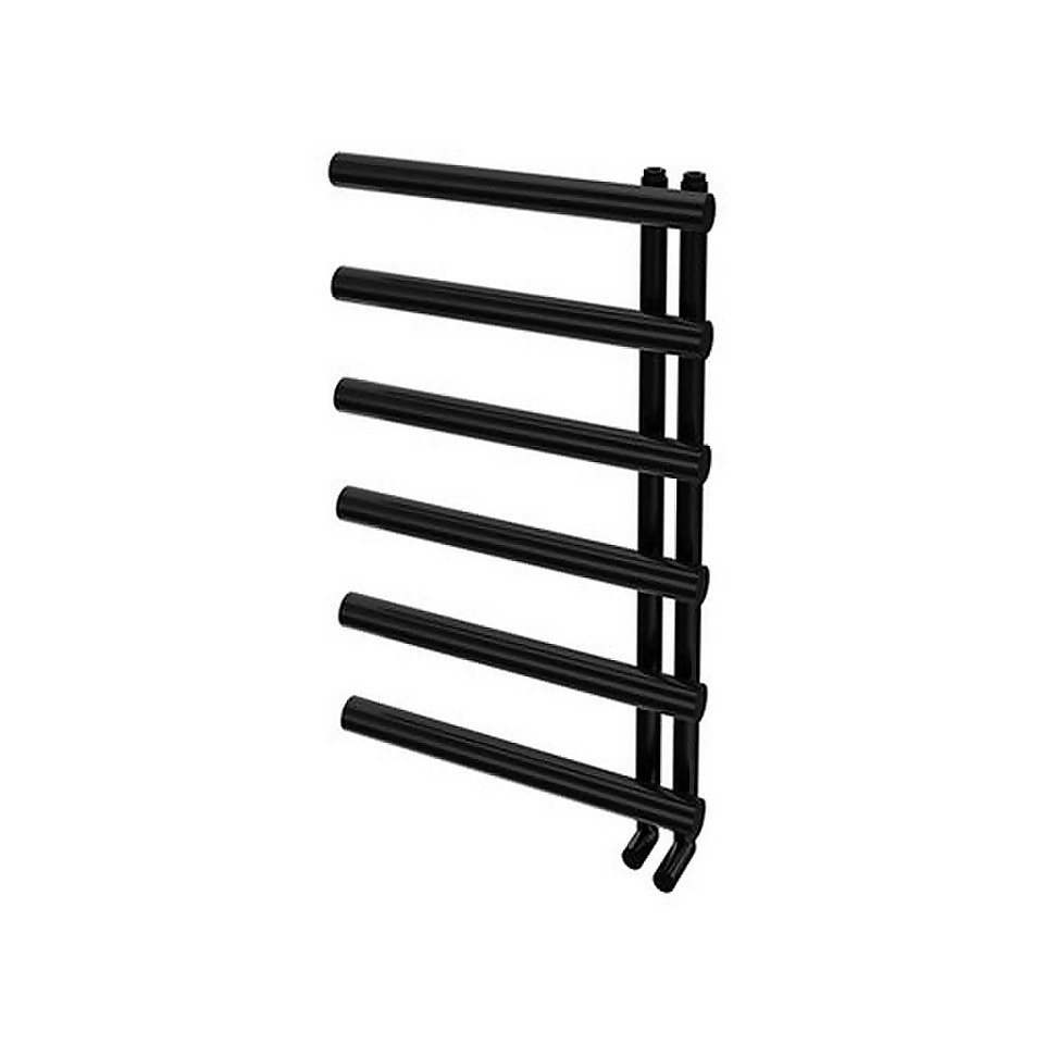 Bathstore Mayfair Ladder Style Heated Towel Rail Radiator with 6 Horizontal Round Tubes 795mm - Anthracite