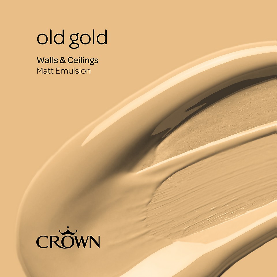 Crown Walls & Ceilings Matt Emulsion Paint Old Gold - Tester 40ml